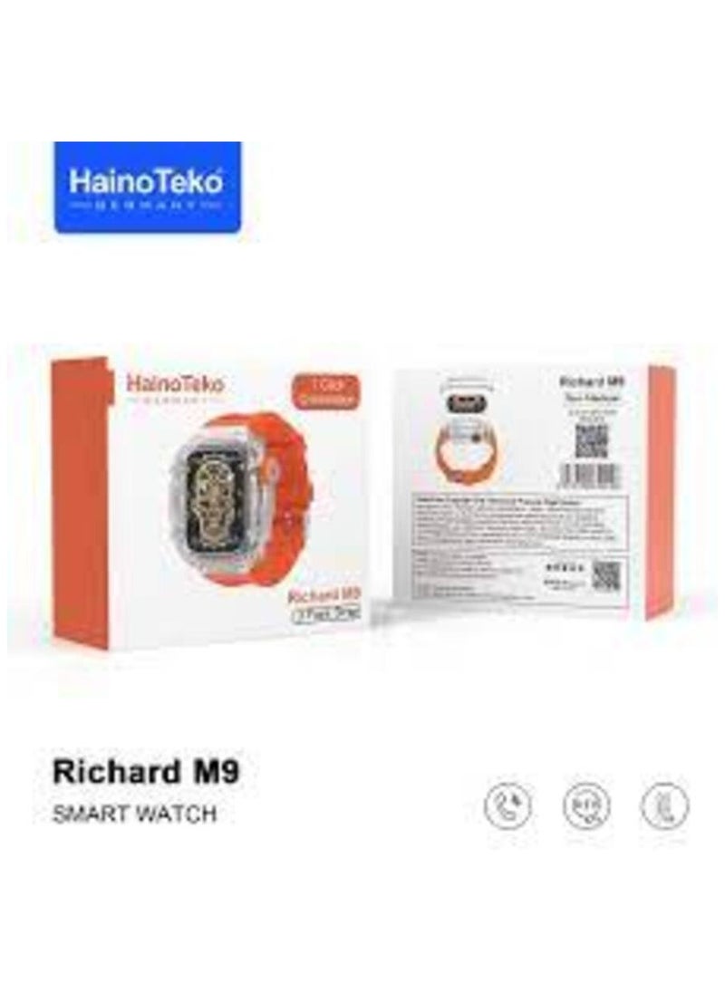 Haino Teko Haino Teko Richard M9 Smart Watch with 3 Pairs of Stylish Straps and 1 Protective Case for Men and Boys  - Image 4