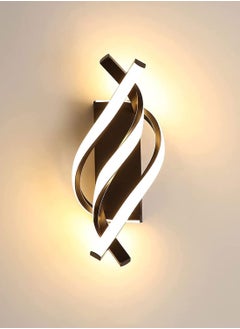 LOOPITYS LED Wall Sconce Lighting Spiral Wall Lights Indoor Contemporary Applique Murale Interieur Decor Bedside Lamps Simple Stylish Fixture for Stairs Living Room Aisle Hallway(Black,3000K)  - Image 1