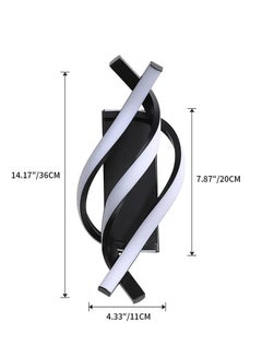 LOOPITYS LED Wall Sconce Lighting Spiral Wall Lights Indoor Contemporary Applique Murale Interieur Decor Bedside Lamps Simple Stylish Fixture for Stairs Living Room Aisle Hallway(Black,3000K)  - Image 5