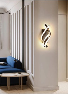 LOOPITYS LED Wall Sconce Lighting Spiral Wall Lights Indoor Contemporary Applique Murale Interieur Decor Bedside Lamps Simple Stylish Fixture for Stairs Living Room Aisle Hallway(Black,3000K)  - Image 4