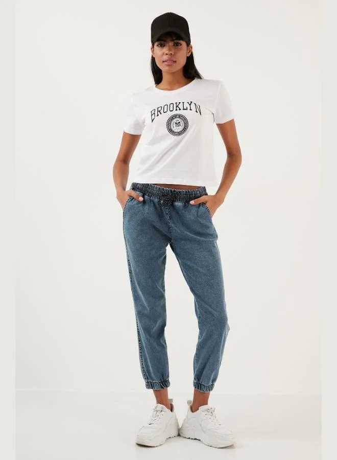 Lela Lela Brooklyn Print Crew Neck Slim Fit T-Shirt Women's T-SHIRT 5864581