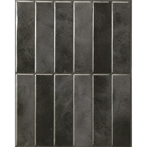 Smart Tiles Peel and Stick Backsplash - 5 Sheets of 11.43''x9'' - 3D Adhesive Peel and Stick Tile Backsplash for Kitchen, Bathroom, Wall Tile, Zaida Black - Image 1