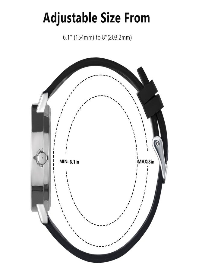 cicininc Watch with Second Hand Nursing for Women, Analog Watches for Nurses, 12/24 Hour Military Time, Easy Read Dial, Colorful Silicone Band, Black-White, Modern - Image 5