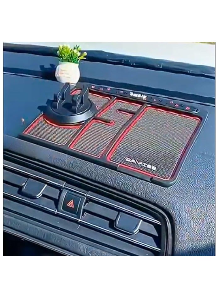 4 in 1 Non-Slip Car Dashboard Mats and Heat Resistant Cell Phone Holder - Digital Sticky Pads with 360 Degree Rotation Function - Cell Phone, GPS, USB, Sunglasses, Keys Accessories Holder  - Image 2