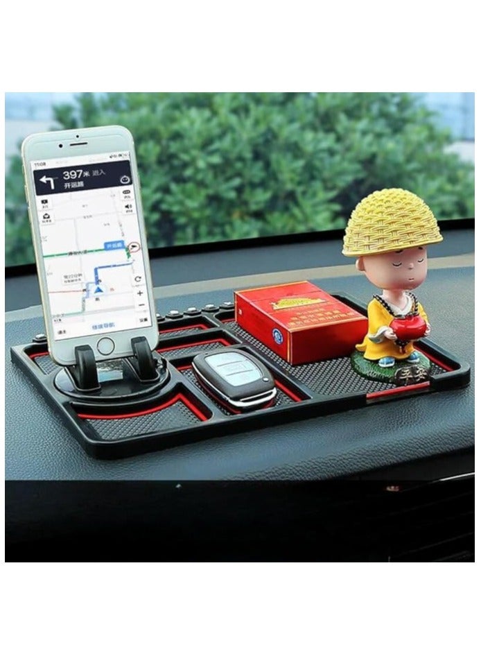 4 in 1 Non-Slip Car Dashboard Mats and Heat Resistant Cell Phone Holder - Digital Sticky Pads with 360 Degree Rotation Function - Cell Phone, GPS, USB, Sunglasses, Keys Accessories Holder  - Image 4