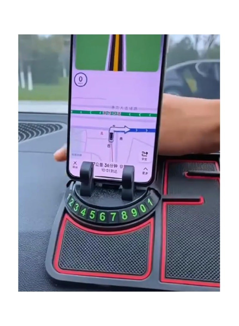 4 in 1 Non-Slip Car Dashboard Mats and Heat Resistant Cell Phone Holder - Digital Sticky Pads with 360 Degree Rotation Function - Cell Phone, GPS, USB, Sunglasses, Keys Accessories Holder  - Image 5
