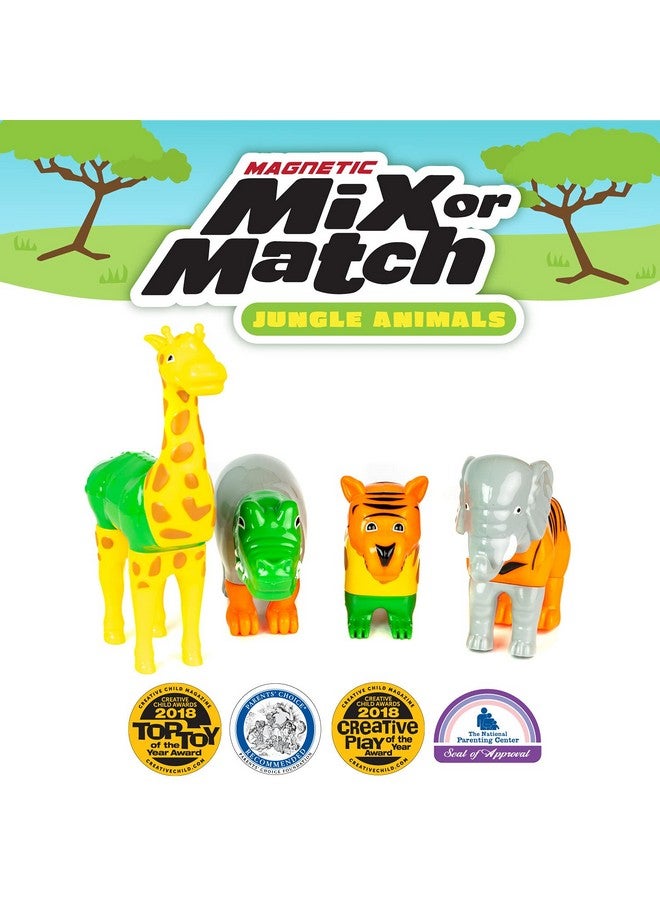 Popular Playthings Magnetic Mix or Match Jungle Animals Toy Play Set, 16 Pieces - Image 2