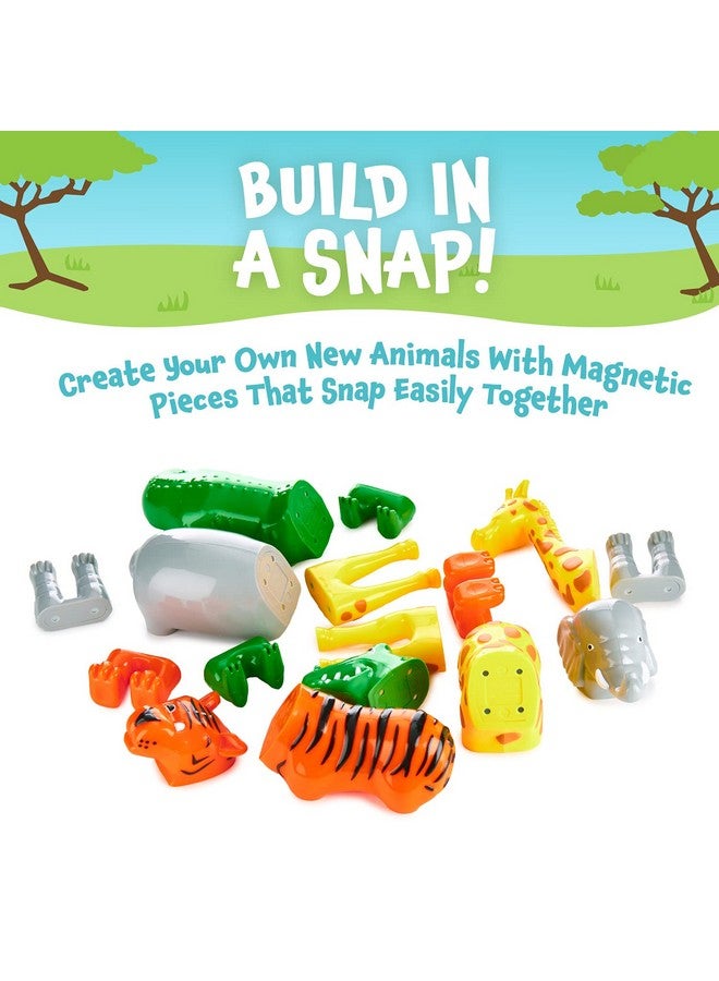 Popular Playthings Magnetic Mix or Match Jungle Animals Toy Play Set, 16 Pieces - Image 3