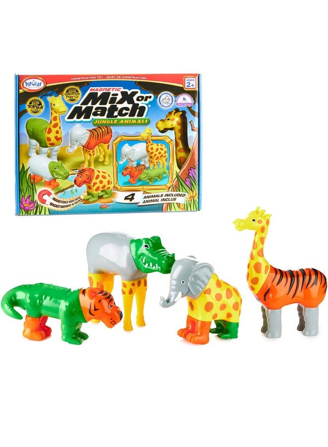 Popular Playthings Magnetic Mix or Match Jungle Animals Toy Play Set, 16 Pieces - Image 1