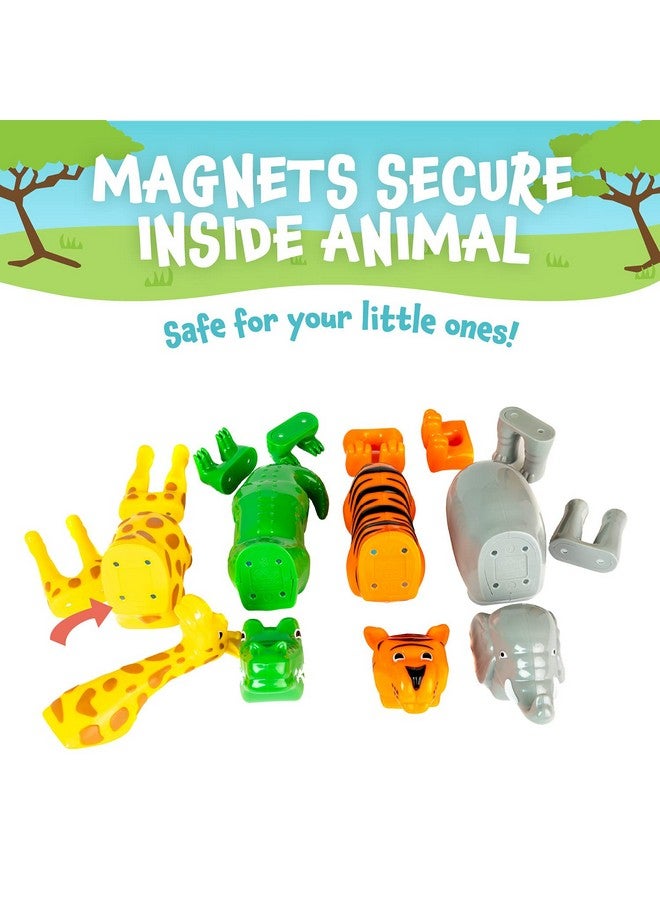 Popular Playthings Magnetic Mix or Match Jungle Animals Toy Play Set, 16 Pieces - Image 4
