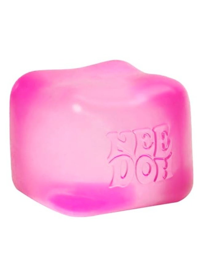 NeeDoh Nice Cube -Sensory Squeeze Toy with Super Solid Squish - 2.25 Cube - Pink - Image 3
