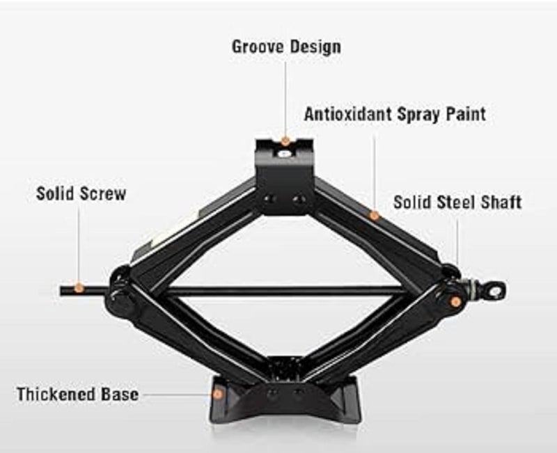 JAGGER جاك سيارة يدوي جاجر بمقص لجميع السيارات (3 طن [أسود]) - Image 3