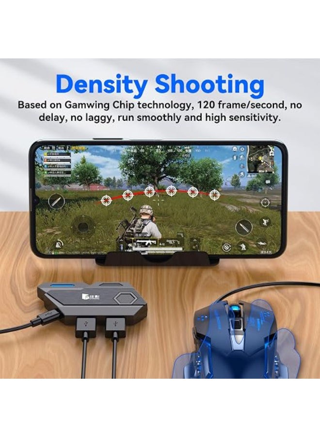 One Handed Gaming Keyboard and Mouse Combo with Mix-Elite Converter USB Cable Phone Stand - Image 4