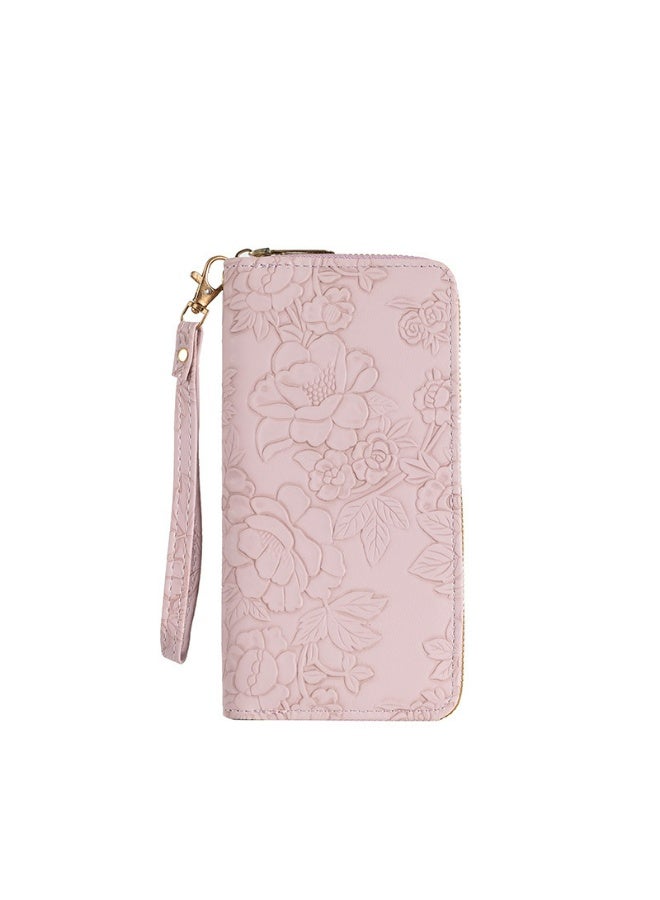 walklifes Minimalist fashion pattern long zipper wallet, specially designed for women, credit card wallet, with ID window, ladies' clutch bag, large capacity with multiple card slots. - Image 2