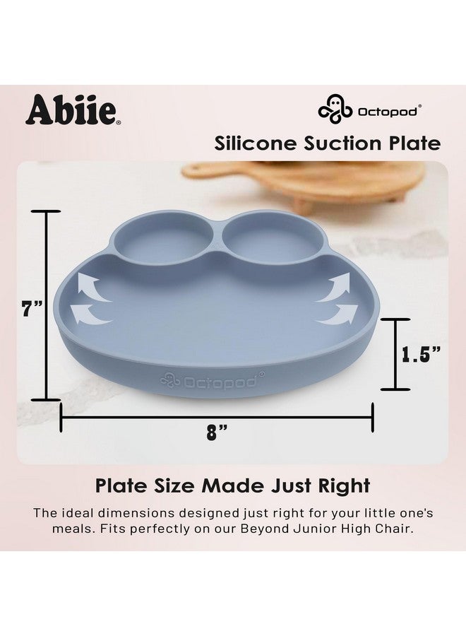 Abiie Octopod Frog Silicone Plates With Suction - Spill Proof, Easy To Clean - Bpa-Free Bowl - Suction Plates For Baby And Toddler - Training & Feeding Divided Grip Dish (Baby Blue) - Image 5