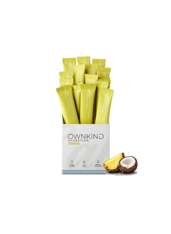 OWNKIND Electrolytes Powder Sachets - Pineapple & Coconut | Zero Sugar, All 6 Electrolytes, Hydration Multiplier w/Essential Minerals, Vitamins, Immune & Metabolic Functions Vegan, Sugar & Gluten Free - Image 1