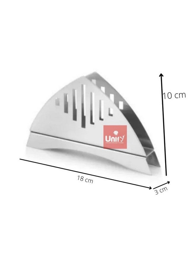 Unify 2 Pieces Stainless Steel Napkin Holder for Kitchen - Tissue Paper Holder for Dining Table, Napkin Stand for Restaurant, Cafe, Hotels, Matt Finish Slotted Lines (Pack of 2) - Image 2