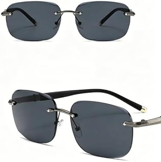 JZ Polarized Rimless Sunglasses for Men - Anti-Glare UV400 Protection, Lightweight & Comfortable - Image 3