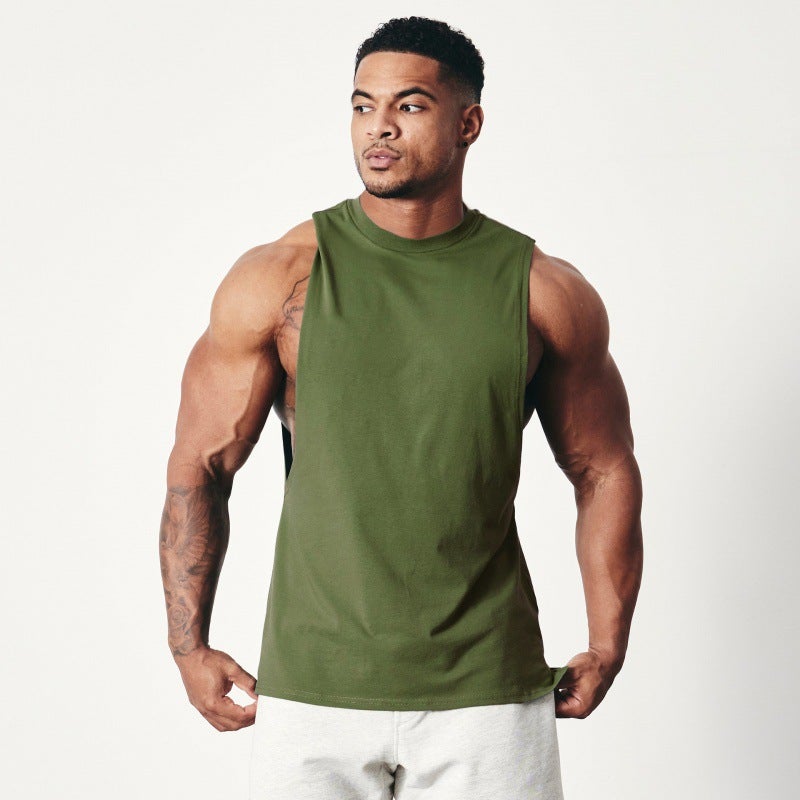 VQ Muscle Fitness Brothers Summer New Fitness Vest Mens Top Outdoor Running Leisure Sports Sleeveless BX7 Black - Image 4