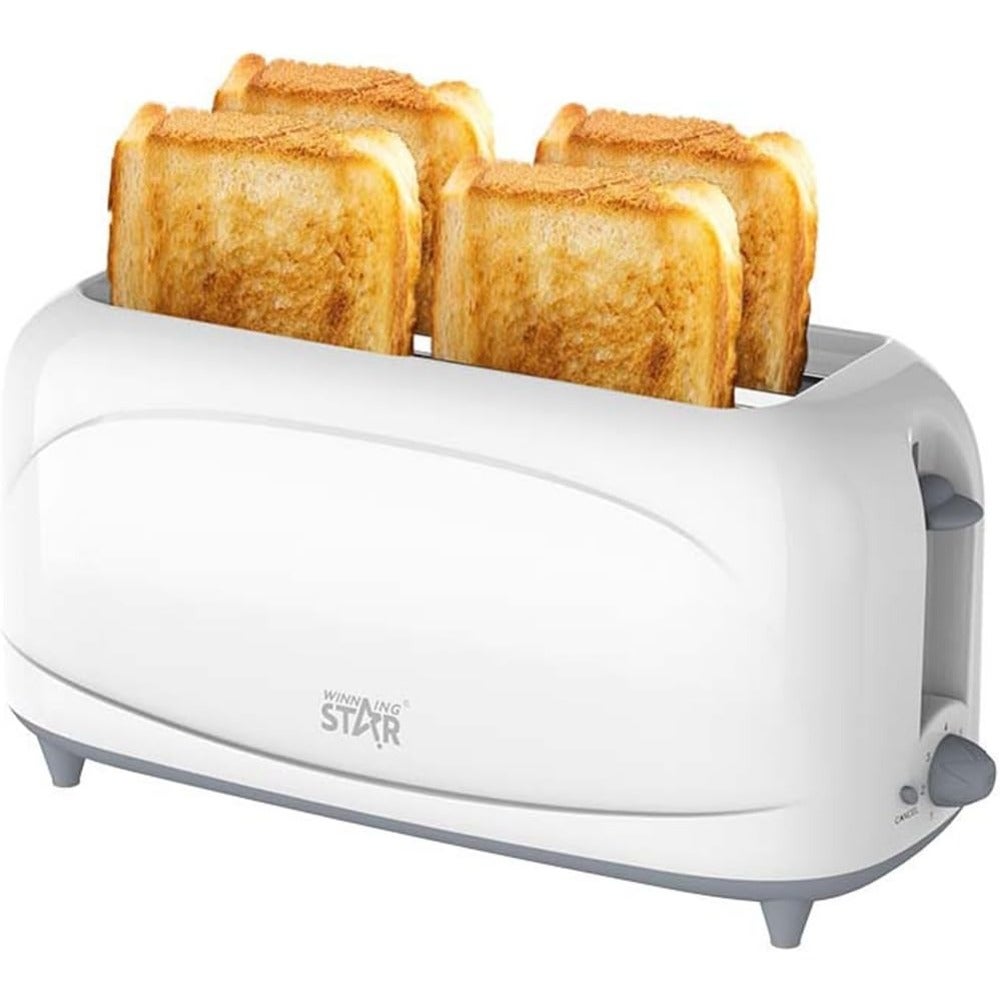 4-Slice Sandwich and Breakfast Maker ST-9360 1200W Automatic Bread Toaster Machine with 7 Browning Settings, Double-Sided Heating, Rotary Knob Control and Pop-Up Function Compact Toaste