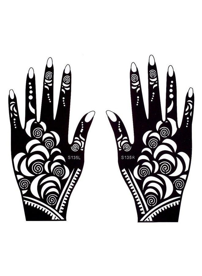 ivana's - Heena Mehandi Tatto Stencil Set For; Hand; Body; Fingure; Face; Heena Art Temporary Tatto For Kids Girls & Women Design Tatto88 Black M - Image 1