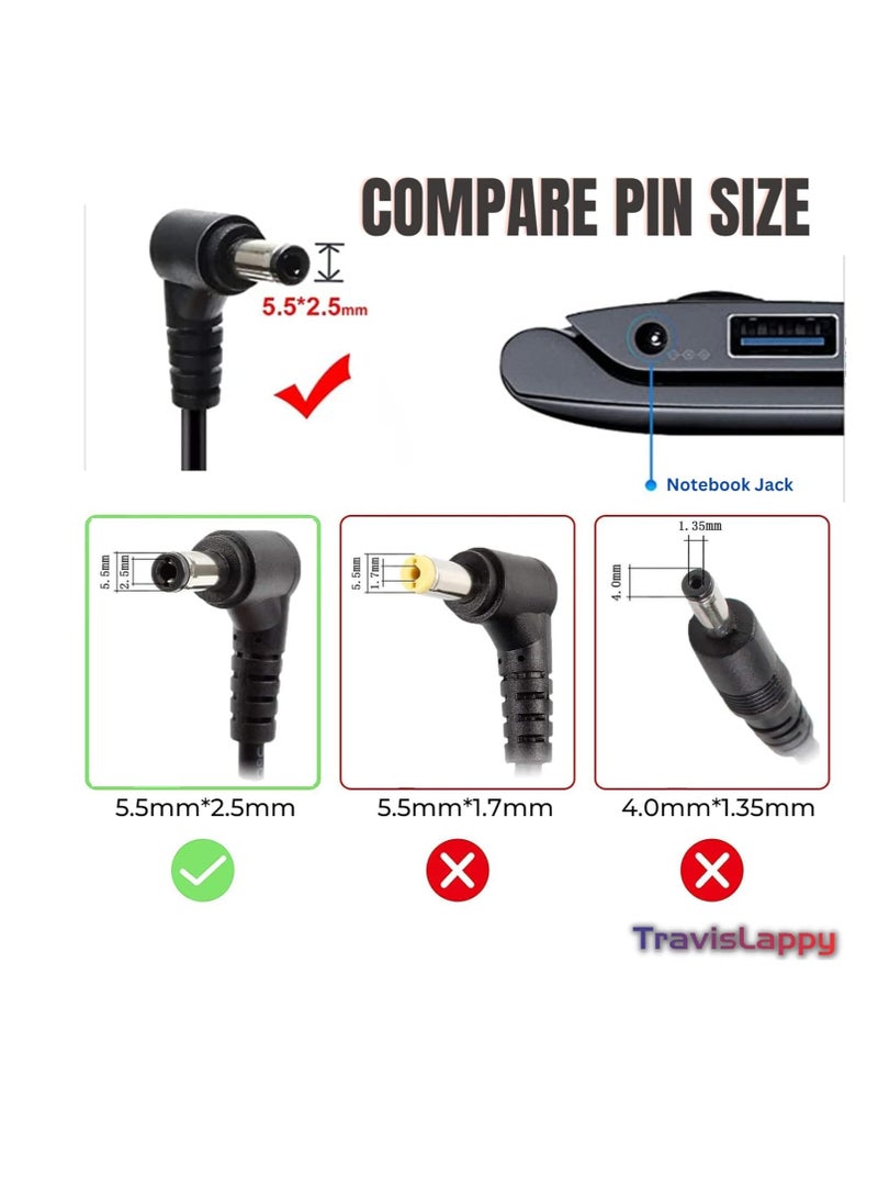Terabyte 65W Laptop AC Power Replacement Adapter ChargerSupply for Asus, Lenovo, Toshiba, Acer - Image 3