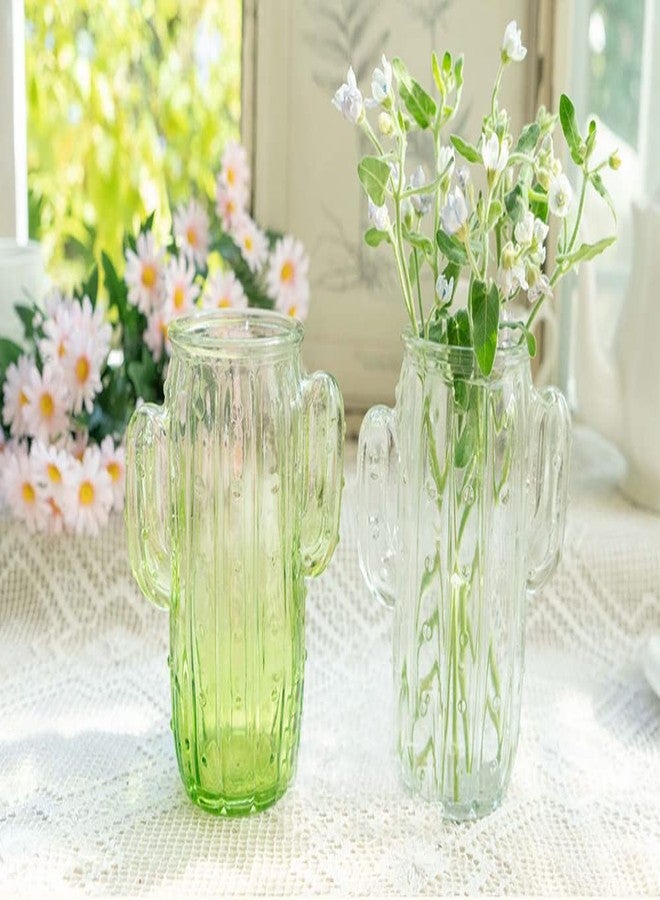 123Arts Glass Vase Cactus Shape Vase Table Decoration Ornament - Image 5