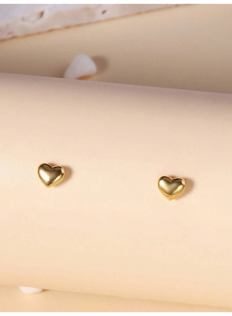 Dangle Charms Elegant Stainless Steel Gold Plated Earrings For Women Small Size - Image 5