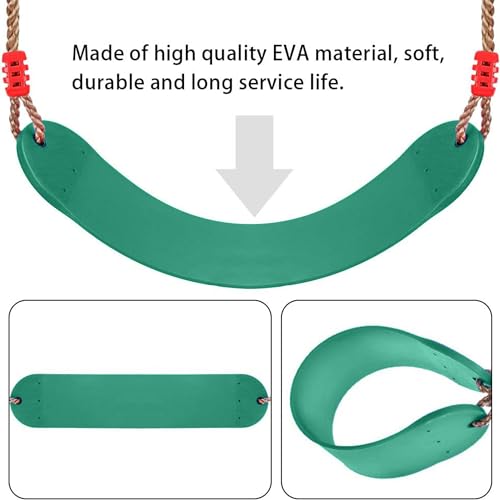 Shopster Replacement Flexible Swing Seat for Kids & Adults - 27 Inches Long Wraparound Outdoor Swing, Non-Slip EVA Material, Non-Toxic, Ideal for Garden Fun - Green - Image 4