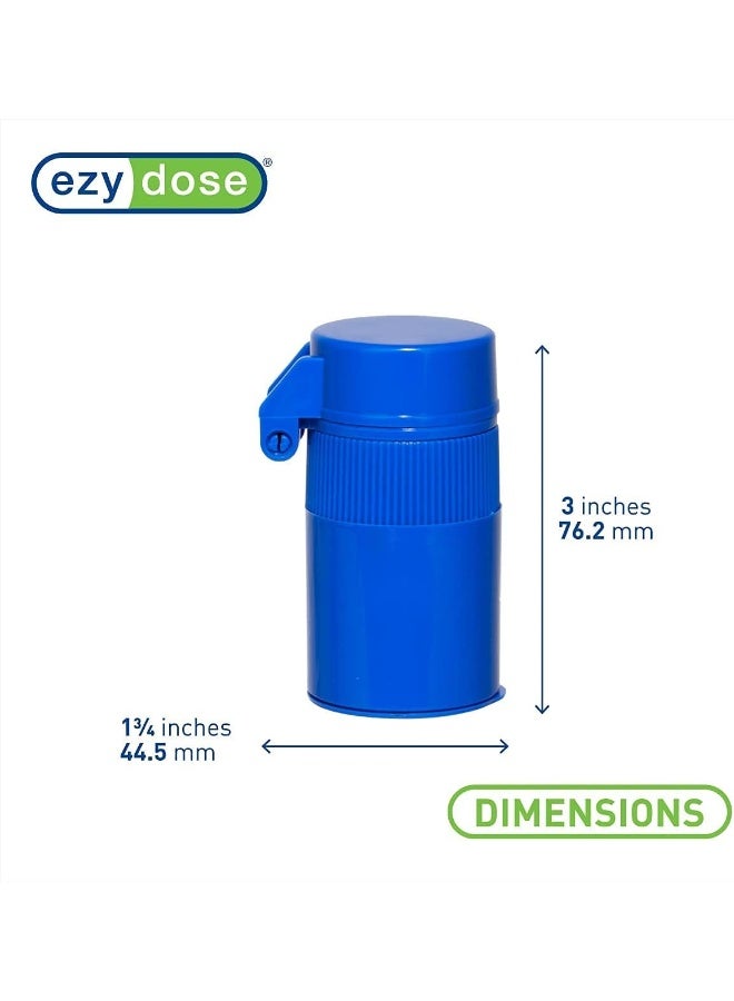 Apothecary Ezy Dose Cut N' Crush Pill Cutter & Crusher with Storage Compartment | Stainless Steel Blade Tablet Splitter & Pill Grinder for Medication, Blue (1 Pack) - Image 2