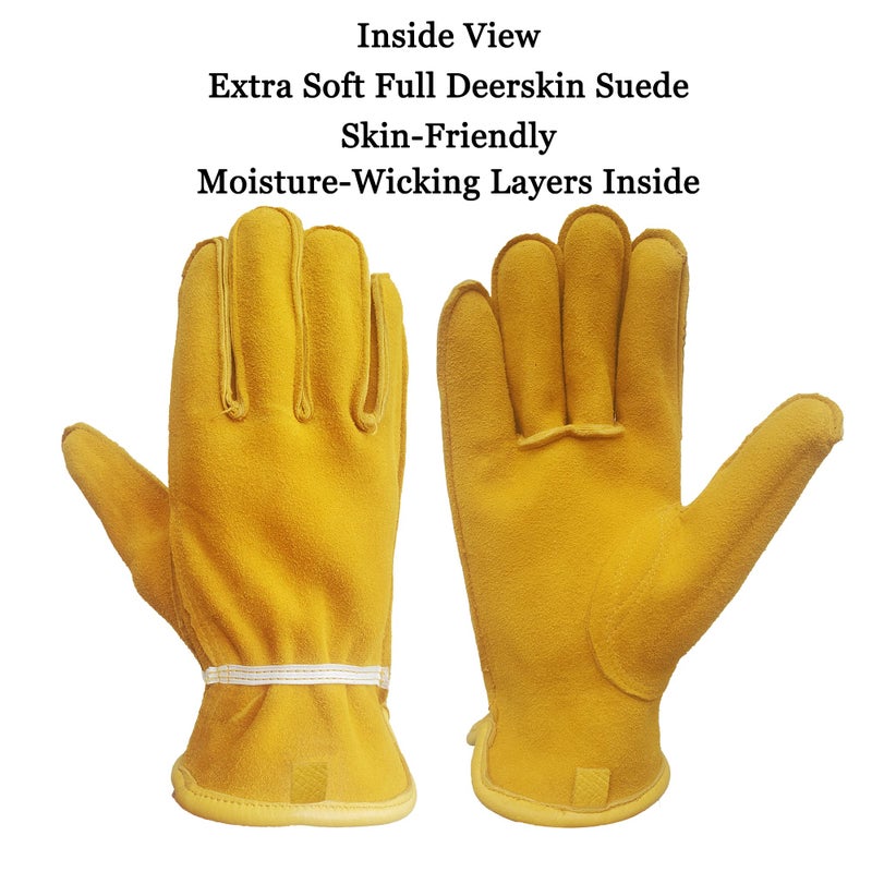 SKYDEER Full Grain Deerskin Leather Gloves â€“ Premium Softness, 3D Ergonomic Fit & All-Day Hand Protection (SD2212/L) - Image 3
