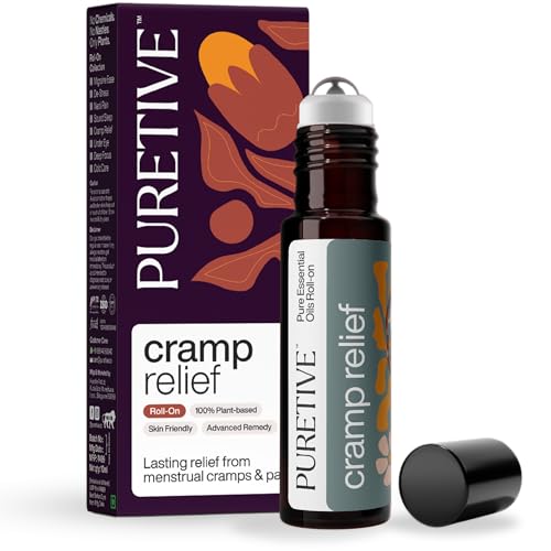 PURETIVE Cramp Relief Roll-On | Natural Period Pain Solution | 100% Pure Essential Oils | Instant Relief for Menstrual Cramps | Skin-Friendly, Stain-Free, Easy to Use | 10ml (Pack of 1) - Image 1