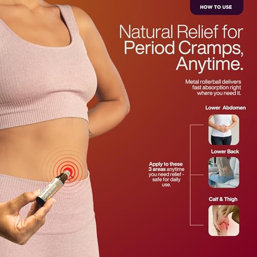 PURETIVE Cramp Relief Roll-On | Natural Period Pain Solution | 100% Pure Essential Oils | Instant Relief for Menstrual Cramps | Skin-Friendly, Stain-Free, Easy to Use | 10ml (Pack of 1) - Image 2
