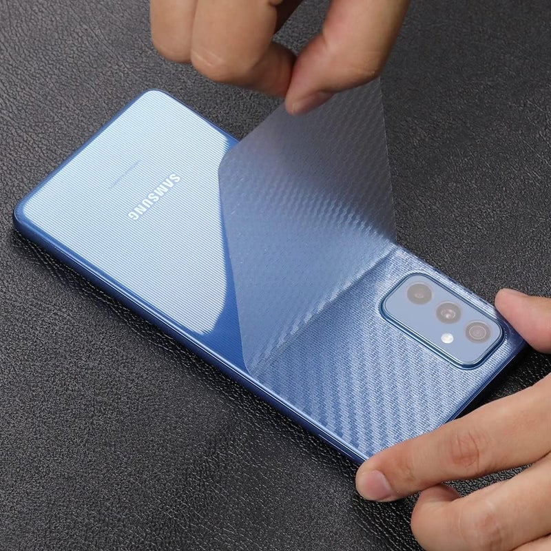 Ibywind For Samsung Galaxy M52 5G Screen Protector 6.7",2 Pack 9H Hardness Tempered Glass,With 1Pc Camera Lens Protector,1Pc Back Carbon Fiber Film,Easy to install - Image 4