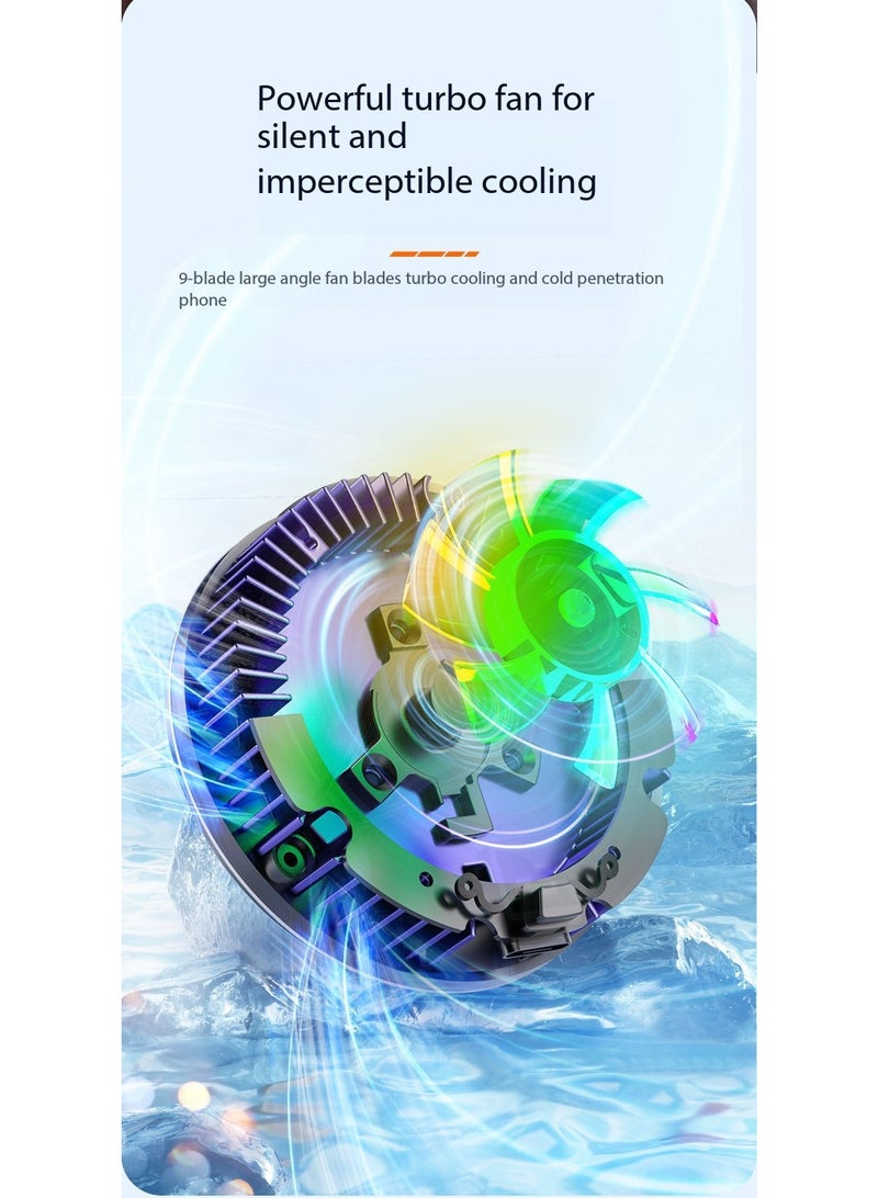 TNGames 【Digital Display Magnetic + Clip Version】Knight Black Overclocking Cooling Phone Radiator Free Data Cable + Magnetic Sheet + Clip - Image 4