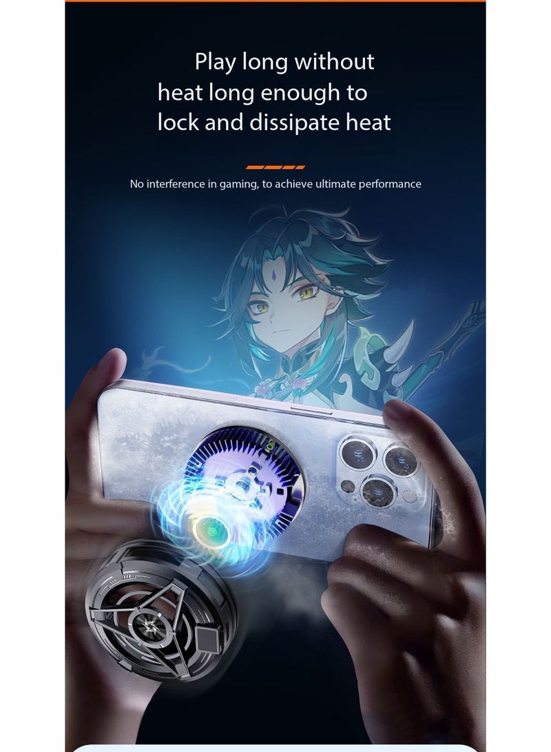 TNGames 【Digital Display Magnetic + Clip Version】Knight Black Overclocking Cooling Phone Radiator Free Data Cable + Magnetic Sheet + Clip - Image 2