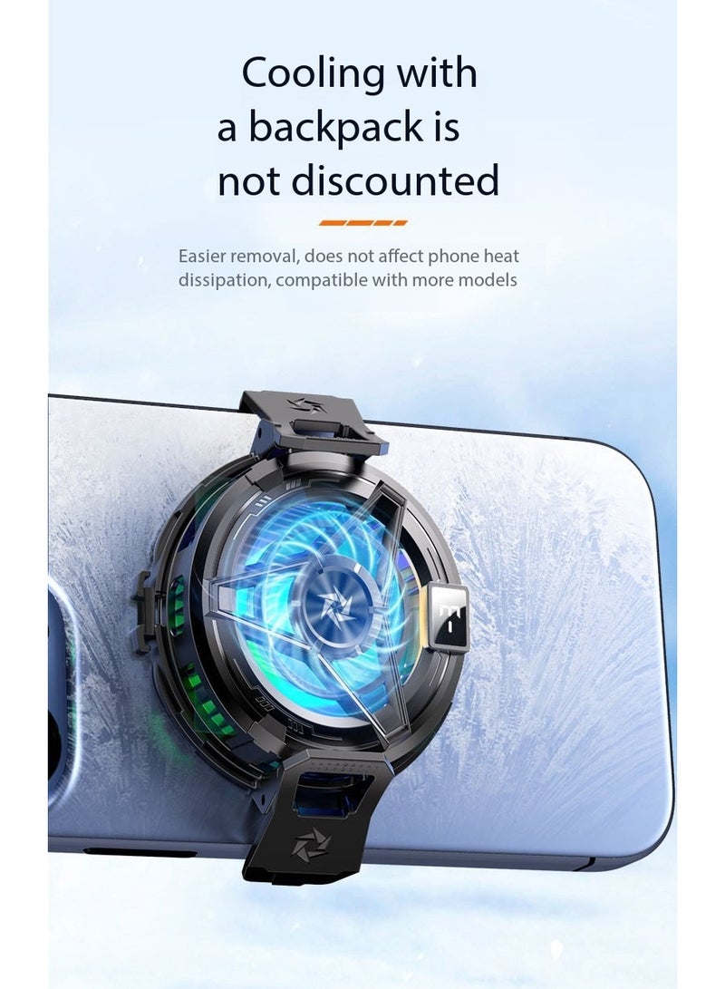 TNGames 【Digital Display Magnetic + Clip Version】Knight Black Overclocking Cooling Phone Radiator Free Data Cable + Magnetic Sheet + Clip - Image 5