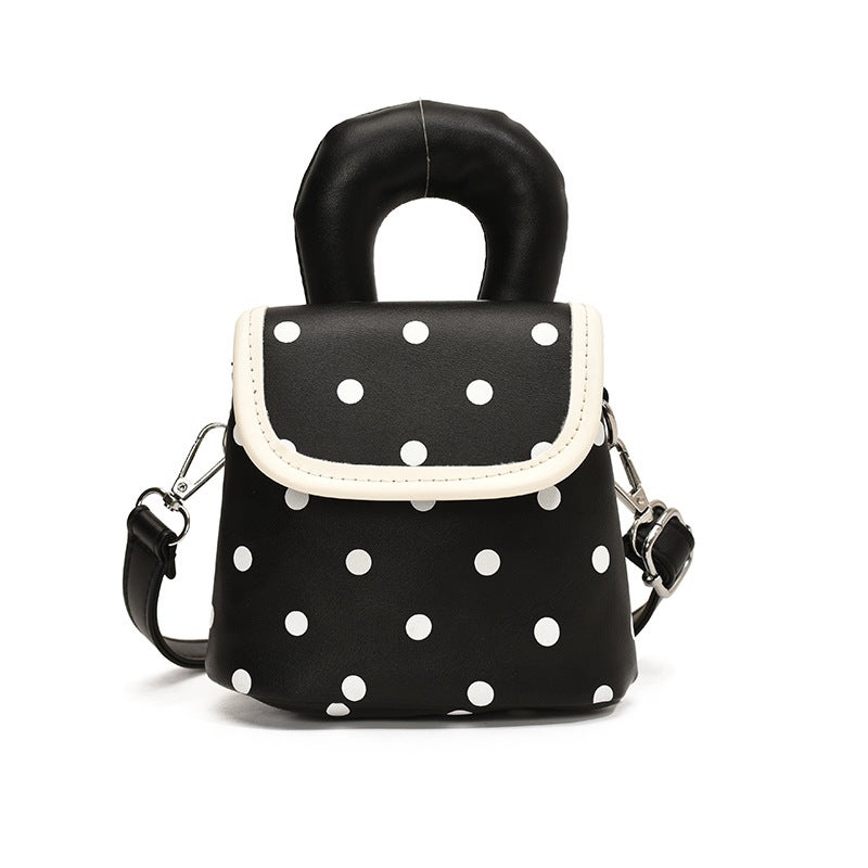 Ladies Handbags Polo Dot Mini Small Bag Commuter Printed Shoulder Crossbody Bucket Bag - Image 1