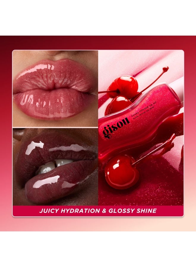 Gisou Honey Infused Lip Oil – Limited Edition Cherry on the Cake | Nourishing Glossy Lip Oil with Mirsalehi Honey | Hydrating, Non-Sticky Shine, 8ml - Image 2