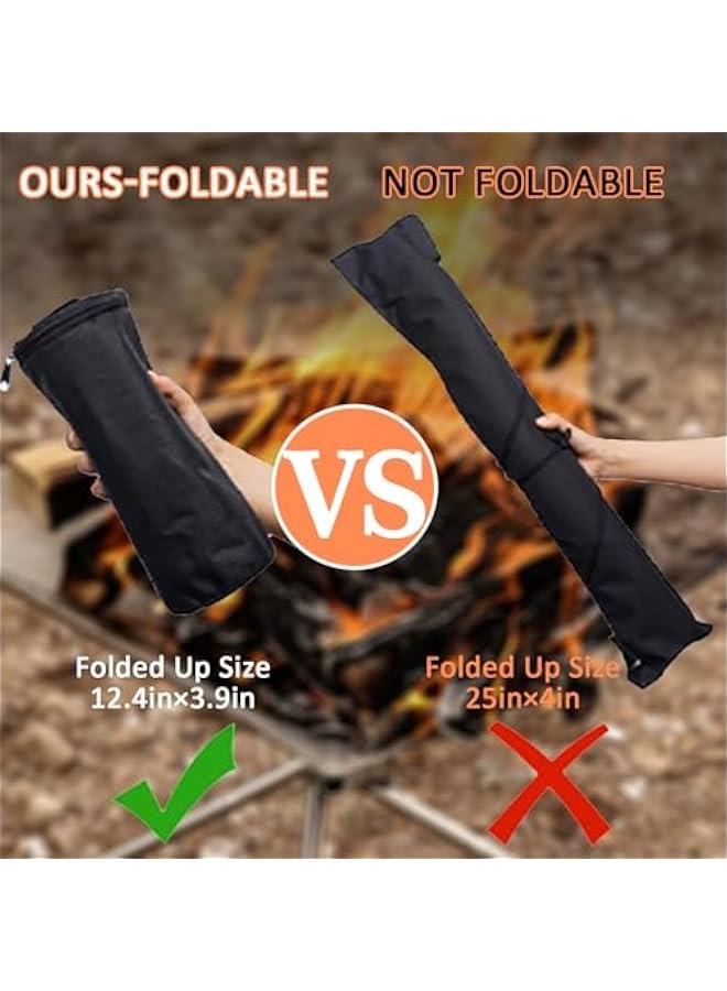 إسكدنيا موقد نار محمول خارجي مقاس 22 بوصة للتخييم، موقد نار شبكي كبير قابل للطي من الفولاذ المقاوم للصدأ للتدفئة في الشواء، النار المخيمية، الشواء، الفناء الخلفي، الحديقة (حقيبة حمل متضمنة) - Image 4