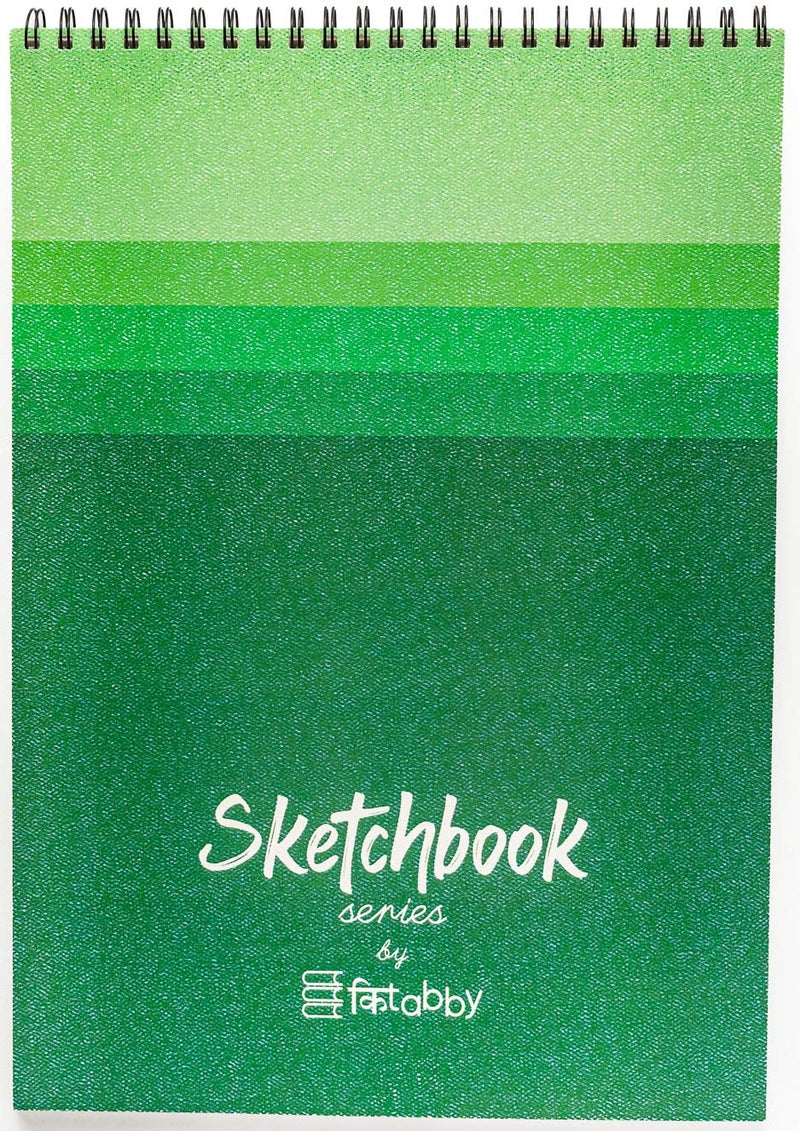 Kitabby – Sketchbook Series – A3 Size (Large) – Wire-O Bound Sketch Book – Micro-Perforations for Easy Tear Off – 50 Sheets – 160gsm Anti-Ageing, Acid Free, Archival Grade Fine Grain Paper – (Green) - Image 5