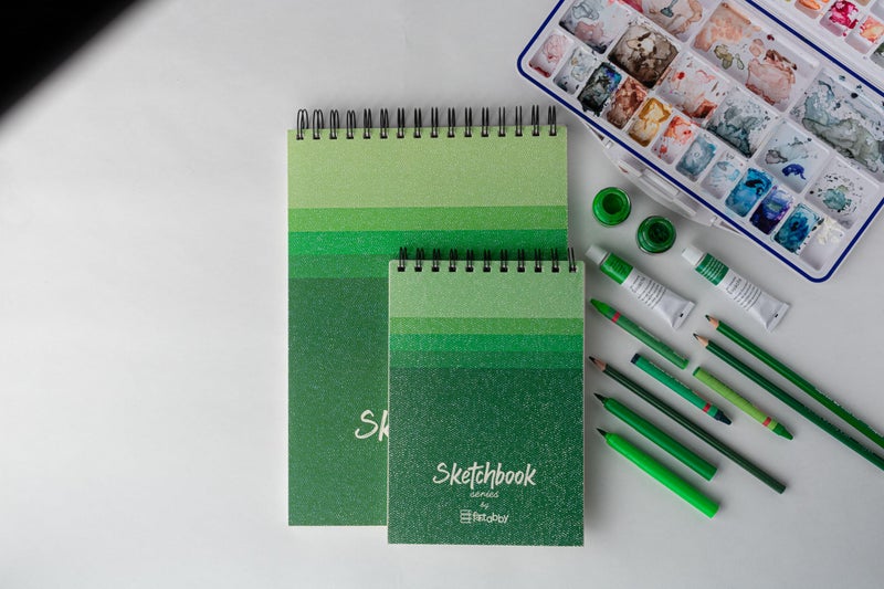 Kitabby – Sketchbook Series – A3 Size (Large) – Wire-O Bound Sketch Book – Micro-Perforations for Easy Tear Off – 50 Sheets – 160gsm Anti-Ageing, Acid Free, Archival Grade Fine Grain Paper – (Green) - Image 4