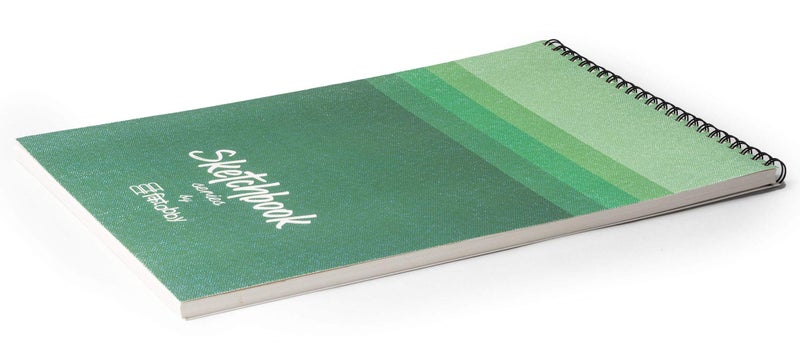 Kitabby – Sketchbook Series – A3 Size (Large) – Wire-O Bound Sketch Book – Micro-Perforations for Easy Tear Off – 50 Sheets – 160gsm Anti-Ageing, Acid Free, Archival Grade Fine Grain Paper – (Green) - Image 3