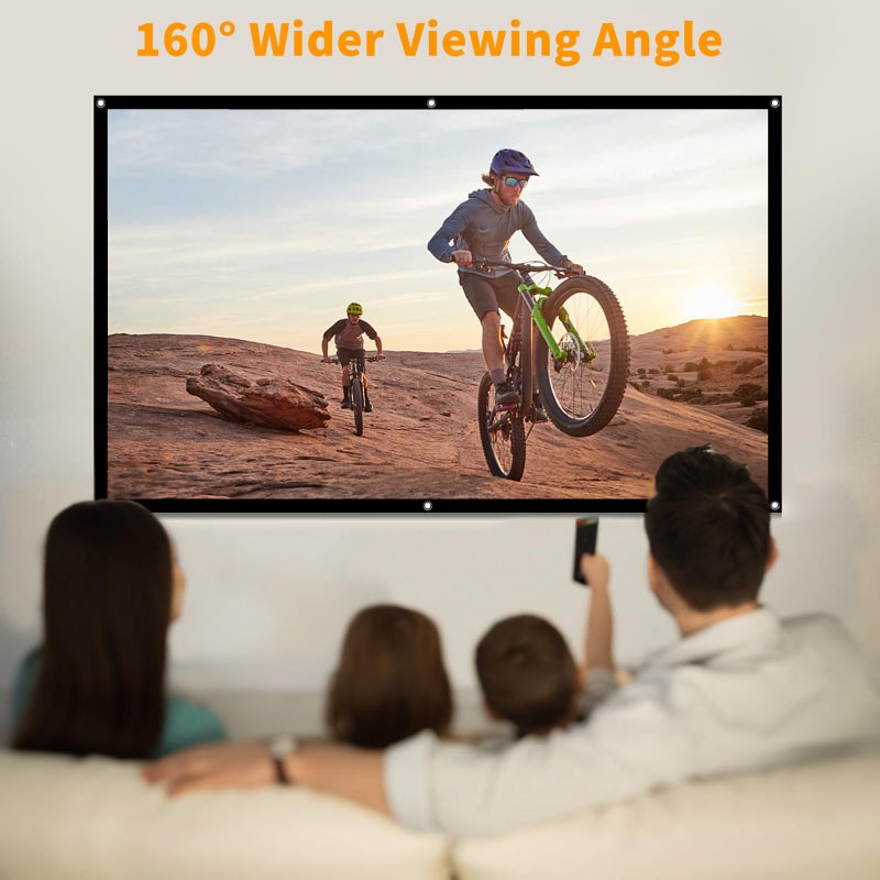 Taotique Projector Screen 72 inch, Movie Projector Screen 16:9 HD Foldable and Portable Anti-Crease Indoor Outdoor Projection Double Sided Video Projector Screen for Home, Party, Office, Classroom - Image 5