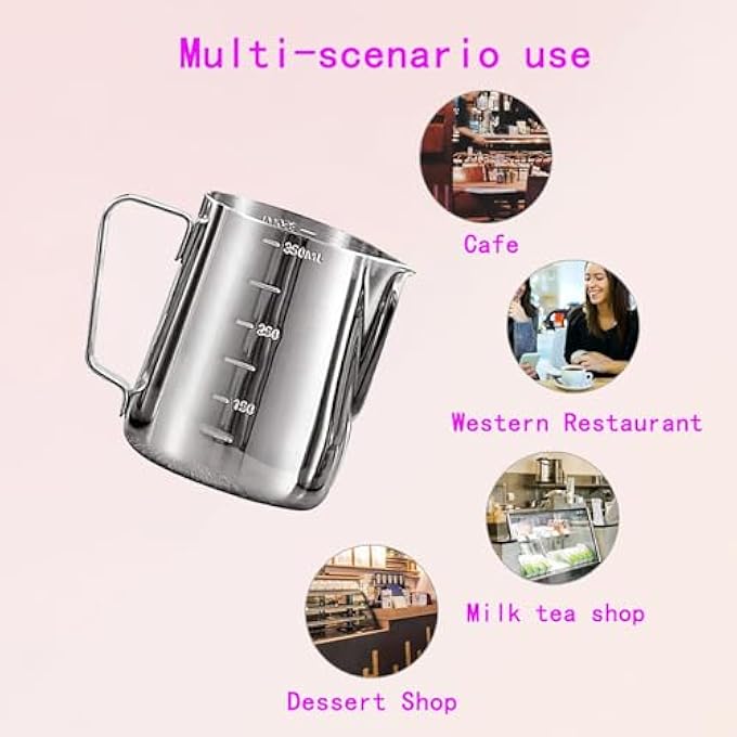 Duomama Stainless Steel Milk Frothing Pitcher  350Ml Espresso Steaming Milk Frother For Latte Cappuccino - Image 5
