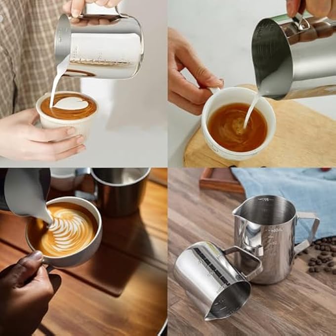 Duomama Stainless Steel Milk Frothing Pitcher  350Ml Espresso Steaming Milk Frother For Latte Cappuccino - Image 3