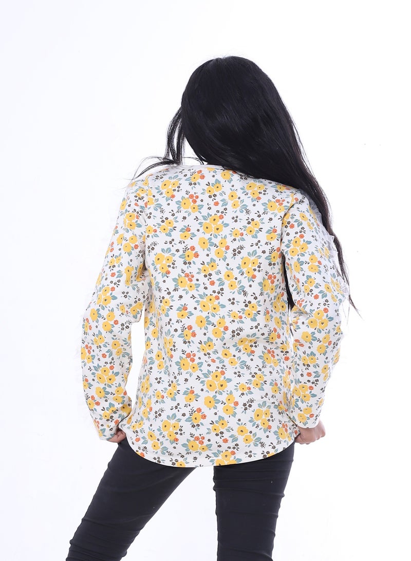 بيبو تي شيرت بناتي بأكمام طويلة_متعدد الالوان - Image 3