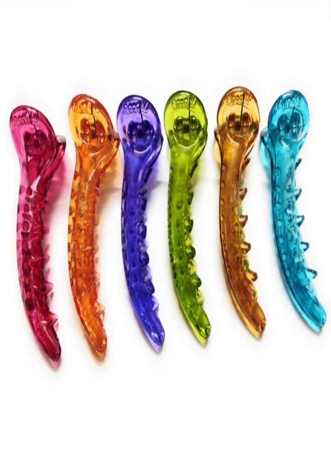 trendsetter مشابك شعر بلاستيكية ملونة على شكل موزة للنساء والفتيات (مجموعة من 6 قطع) (النمط 1) - Image 5