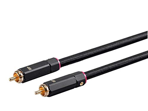 Monoprice Onix Series Digital Coaxial Audio/Video RCA Subwoofer CL2 Rated Cable, RG-6/U 75-ohm 12ft Black - Image 1