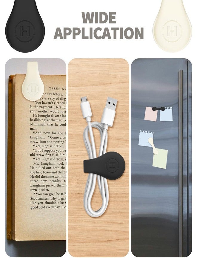 Aecsze 2 PCS Magnetic Bookmarks, Book Page Holders, Book Markers, Magnetic Bookmarks for Women, Book Lovers, Reading Accessories Gift(Rice White+Black) - Image 5